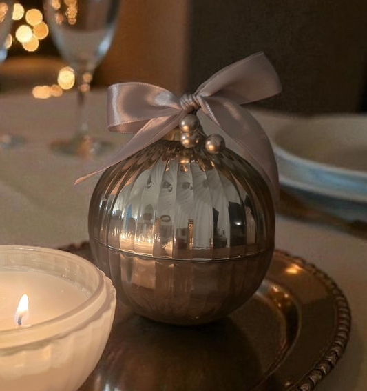 Gold Glass 3 Wick Bauble Candle - Pre-order Special