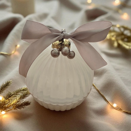 White Glass 3 Wick Bauble Candle - Pre-order